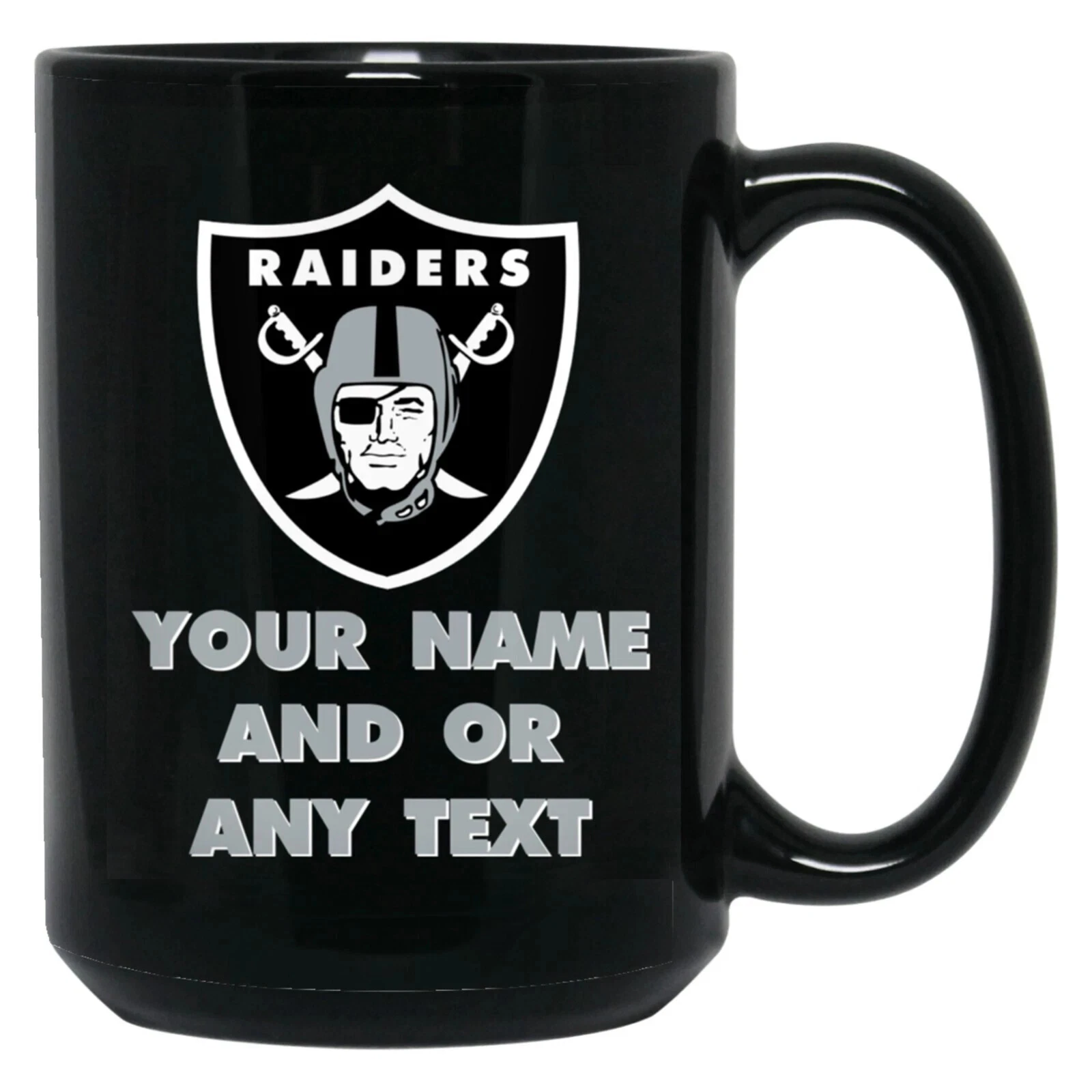 Custom Personalized Las Vegas Raiders Black Ceramic Coffee Mug Cup