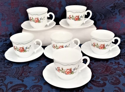 ARCOPAL * CAMPAGNE * 6 tasses à café 7x6,5cm + 6