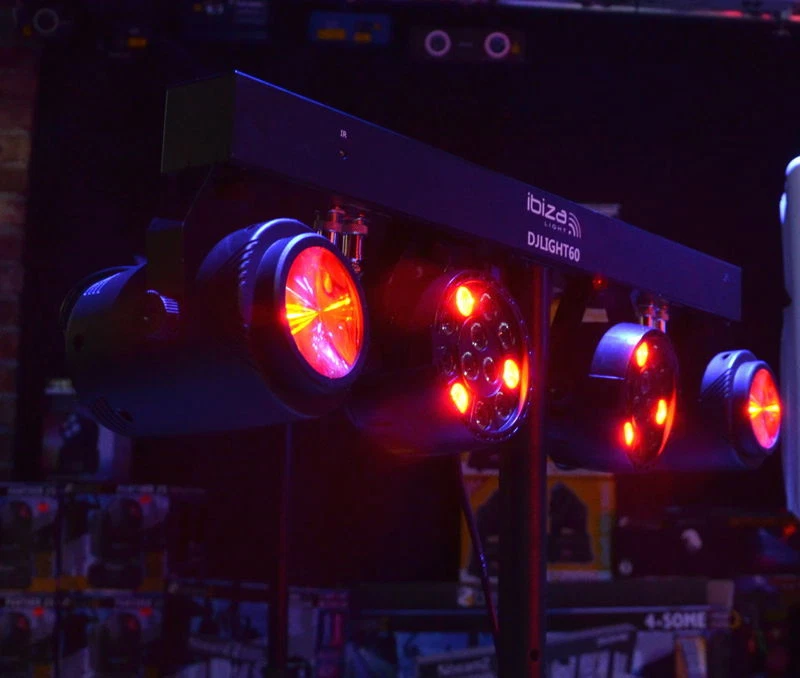IBIZA LIGHT DERBY FX BAR 2 x RGBW PAR CANS + 2 RGBWA MOONFLOWER DJ DISCO KIT - Image 4 of 4