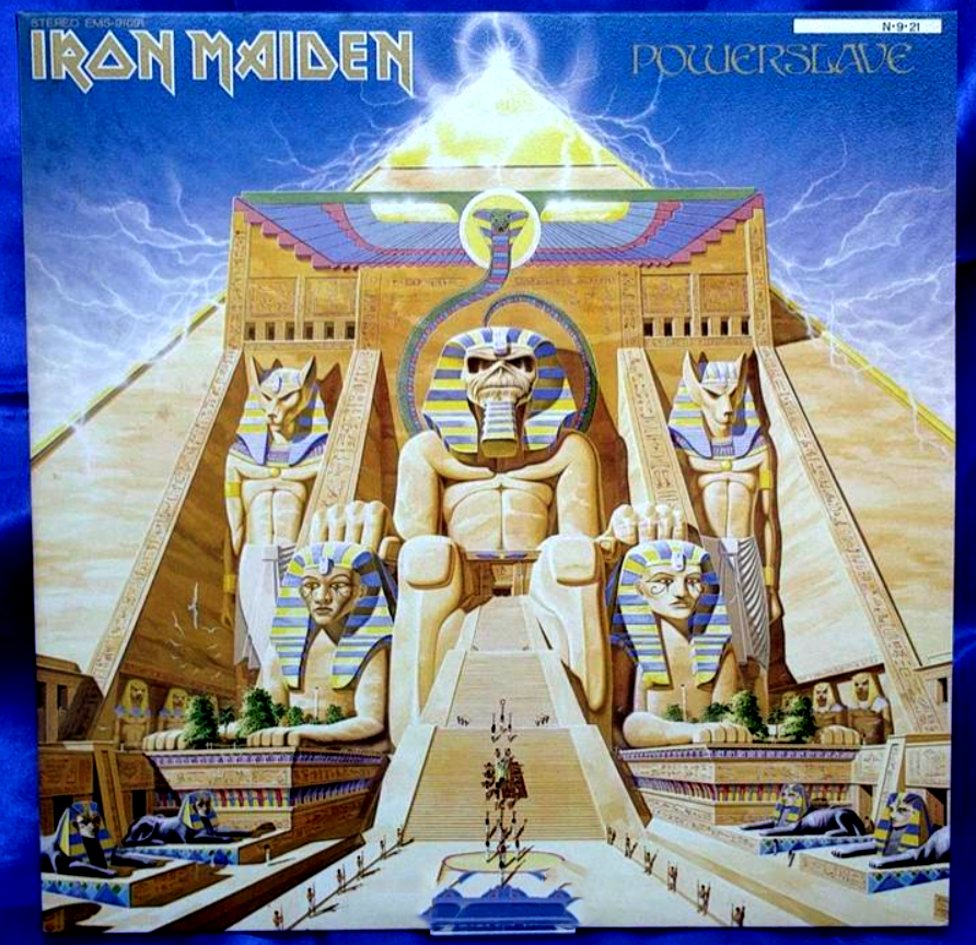 Iron Maiden Powerslave 1984 LP Japan Pressing EMI EMS-91091 with Inner Sleeve