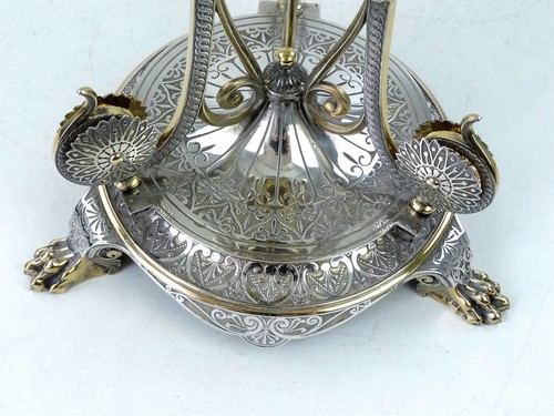 Magnifico centrotavola ELKINGTON ARGENTO DORATO E PLATEAU A SPECCHIO, 1865 Esposizione - Foto 4 di 12