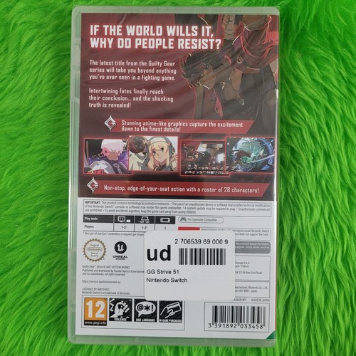 Juego Nintendo Switch GUILTY GEAR STRIFE NUEVO Y SELLADO REGIÓN LIBRE PAL UK Versión - Imagen 2 de 4