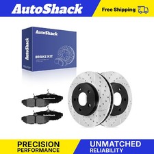 Rear Drilled Slotted Brake Rotors Ceramic Pads For 2011-2014 Ford Mustang