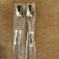 NEW 2x Oneida Satin EASTON Stainless Steel ICE TEA SPOONS Flatware USA Teaspoon