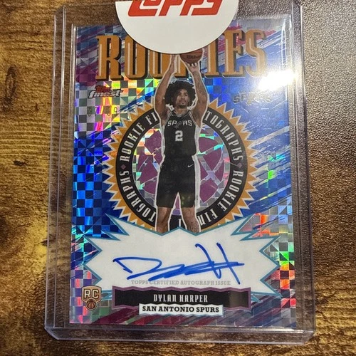DYLAN HARPER 2025-26 TOPPS FINEST ROOKIE ON CARD AUTO BLUE FRACTOR RC /99