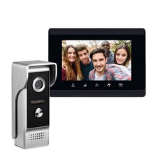 Video Intercom System, 7 Inches Monitor Wired Video Door Phone Doorbell Kits,...