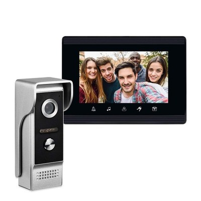 Video Intercom System, 7 Inches Monitor Wired Video Door Phone Doorbell Kits,...