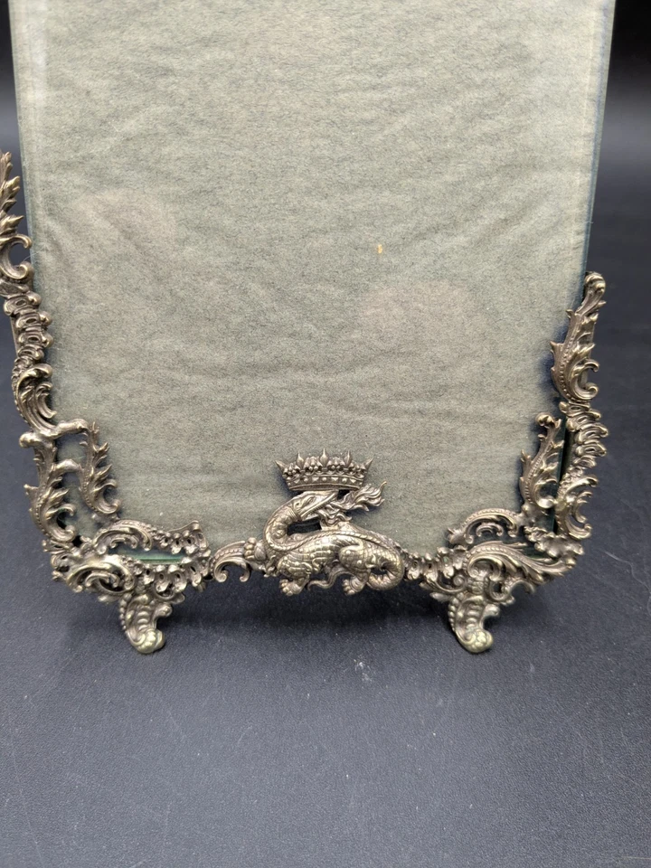 Superbe cadre photo Louis XV François 1er Salamandre bronze argenté - Photo 3/4