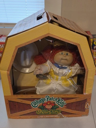 Vintage CPK 1984 Cabbage Patch Kids Western SHOW PONY & KID w/ Original OPEN Box