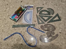  Staedtler Flexible Curve Ruler 24 Inches + French Curves And More Drafting  Lot