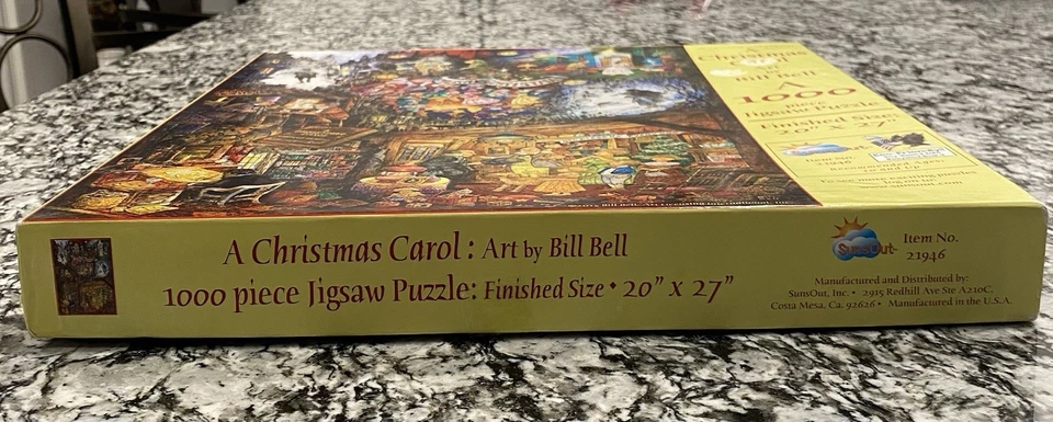 🔴🟢SunsOut, A Christmas Carol, RARE, 1000 pce Art by Bill Bell, Scrooge Holiday - Image 3 of 4