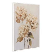 Sylvie Beaded Soft Hydrangeas Vintage Framed Canvas Wall Art by The Creative ...