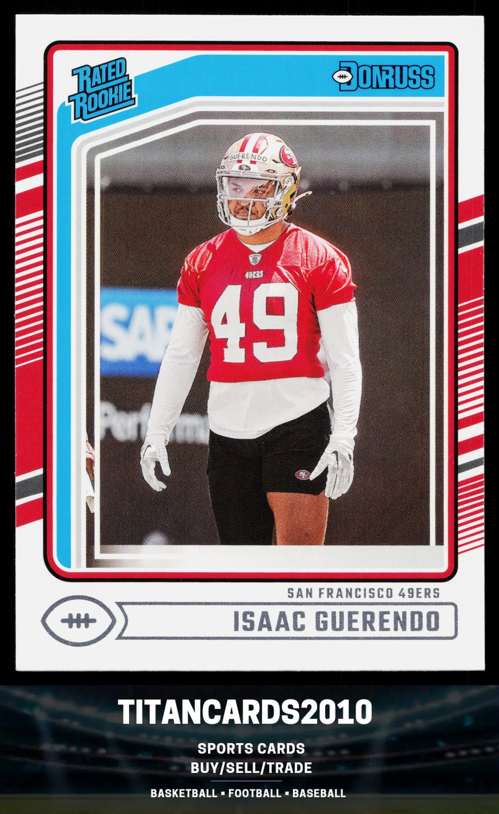 Isaac Guerendo 2024 Panini Donruss Rated Rookie RC San Francisco 49ers #336