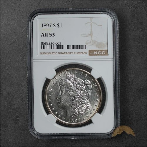 1897-S Silver Morgan Dollar $1 - NGC AU53 - San Fransisco