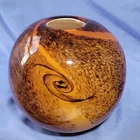 Vintage Mid Century Style Hand Blown Tortoise Glass Orb Vase Murano Style Decor