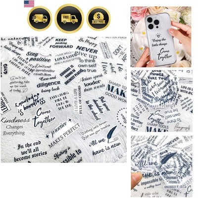 50Pcs Motivational Transparent Quote Stickers for Scrapbooking   Aesthetic Bl...