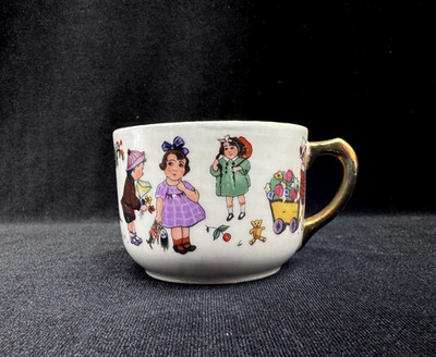 Vintage Bone China Kindertasse mit Kindern