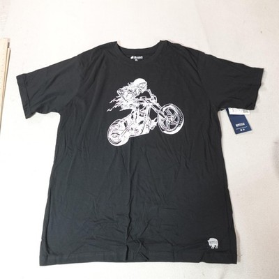 Buffalo Outdoors Shirt Mens XL Black Motorcycle Graphic Short Sleeve T-Shirt