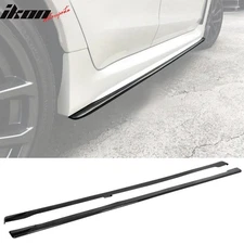 Fits 15-21 Subaru WRX STI 4PCS Side Skirts PP Painted #D4S Crystal Black Silica