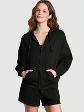 New Arrival Victoria's PINK Ivy Fleece Campus Full-Zip Women's Hoodie, Black