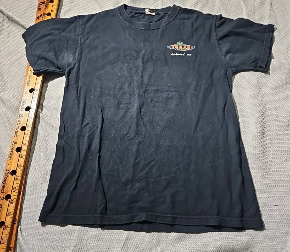【EPTM】★シャツ★ EPTM ROADHOUSE SHIRT Texas Roadhouse Shirt Mens Small Black Employee Crew Member