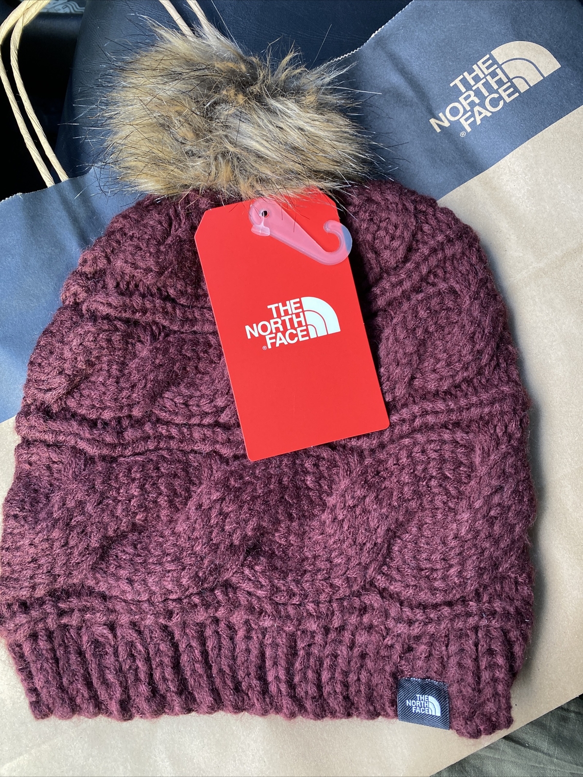 the north face triple cable pom beanie
