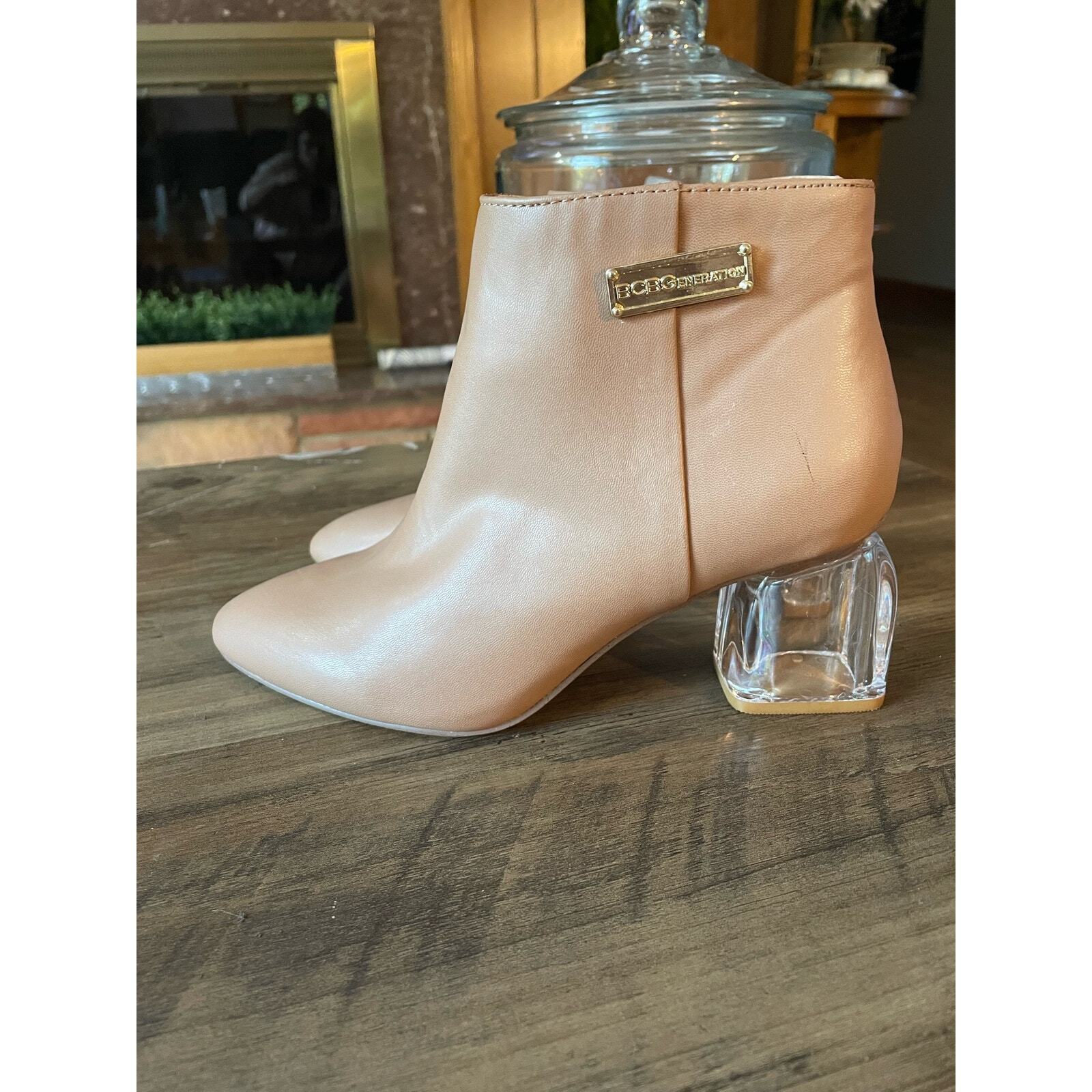 BCBGeneration Clear Heeled Rounded Toed Nude Boot… - image 6
