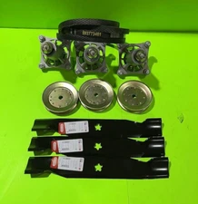 YTH2348 48" MOWER DECK PARTS REBUILD KIT SPINDLES PULLEYS BLADES BELT