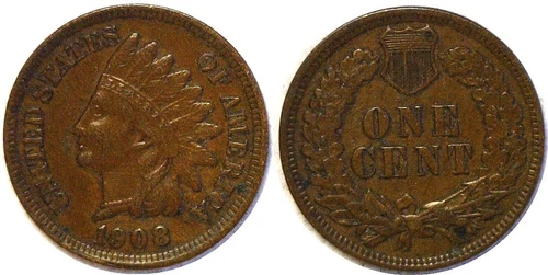 1908 1C Indian Head Cent XF