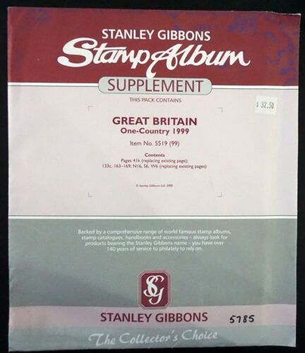 GREAT BRITAIN 1999 Stanley GIbbons one-country supplement pages NEW IN PACKAGE - Foto 1 di 2