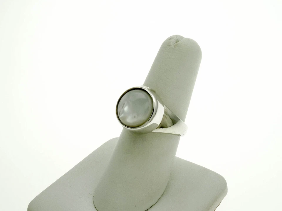 Sterling Silver Ring with Abalone Shell and Spinel Gemstone Size- 8 - Image 2 of 4