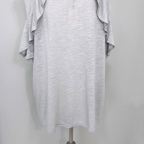 Juicy Couture Heather Grey Cold Shoulder Ruffle Raglan Top Women's Size XXL - Picture 17 of 19