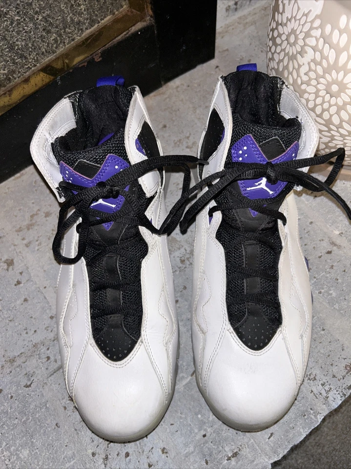 Talla 10 - Jordan True Flight Dark Concord Blanco Negro Púrpura Para Hombre Foto 4 de 4