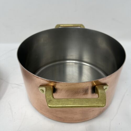 Paul Revere Limited Edition Copper 2 Quart Casserole Pan W/Lid Brass Handle - Picture 8 of 22