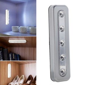 5 LED Tap Lights Self-Stick Under Cabinet Push Night Light ...