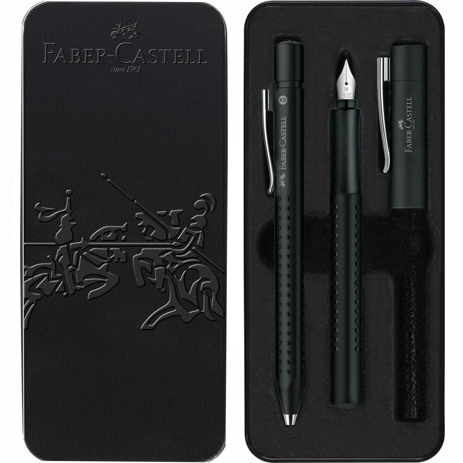 Faber-Castell Grip 2011 Fountain Pen and Ballpoint Set Black