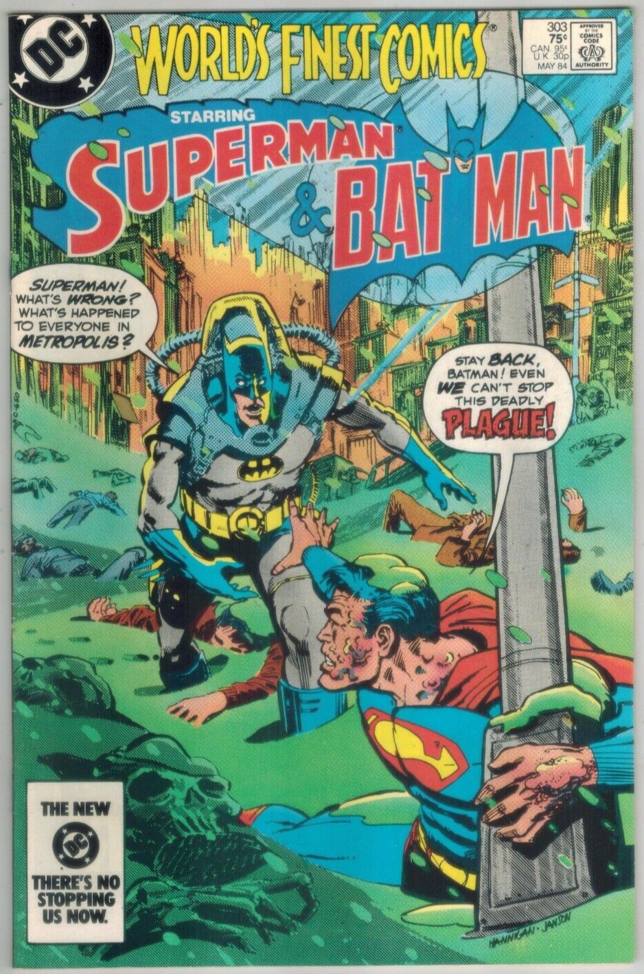 World's Finest Comics 303 Superman & Batman!   Plague!  1984 VF DC Comic