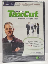 H & R Block 2008 Tax Cut premium Federal software CD Sealed