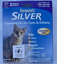Sergeant's Silver Squeeze on for Cats & Kittens, 6 Lbs & Over
