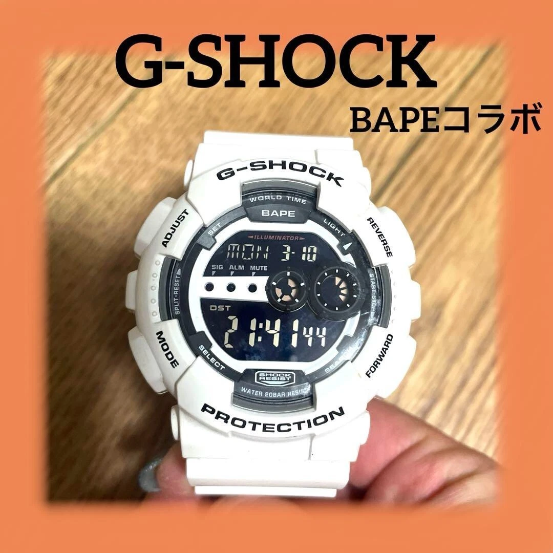 A BATHING APE (BAPE) G SHOCK A BATHING APE BAPE GD 100 bianco raro con scatola