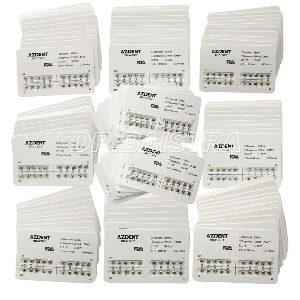 AZDENT Dental Orthodontic Brackets Brace Mini Standard Edgewise Roth MBT 018 022 - Image 4 of 4