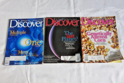 Three (3 issues) DISCOVER 2000, 2001 vintage magazines Universes Planet science