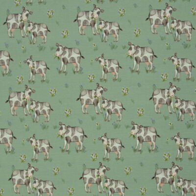 0,5m Farm by Christiane Zielinski, Kühe salbei, Jersey, 220263 (17,90 EUR/m)