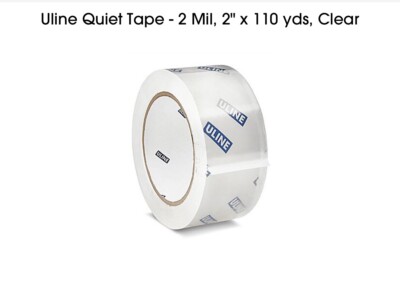 Uline Quiet Tape 2 Mil, 2  x 110, yds, Clear