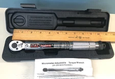 Cal-Hawk 1/4" drive Torque Wrench Micrometer Click Type 20-200 Pounds Little Use