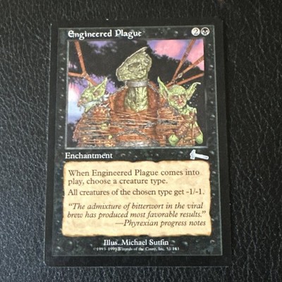 Engineered Plague  x1 Urza s Legacy Ex+ Condition  See Pics