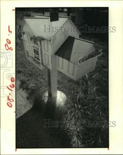 1980 Press Photo Colonial home mailbox of C. A. Menkes near Prairie View, Texas