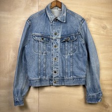 Vintage 70s Lee Rider Denim 101 J Trucker Faded Distressed Jacket 19 x 22