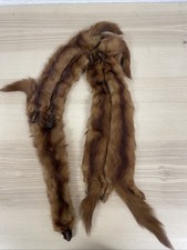 VTG Mink Fur Red Stole Wrap Neck Shoulder Clip 4 Full Body Pelts w Tails  Legs