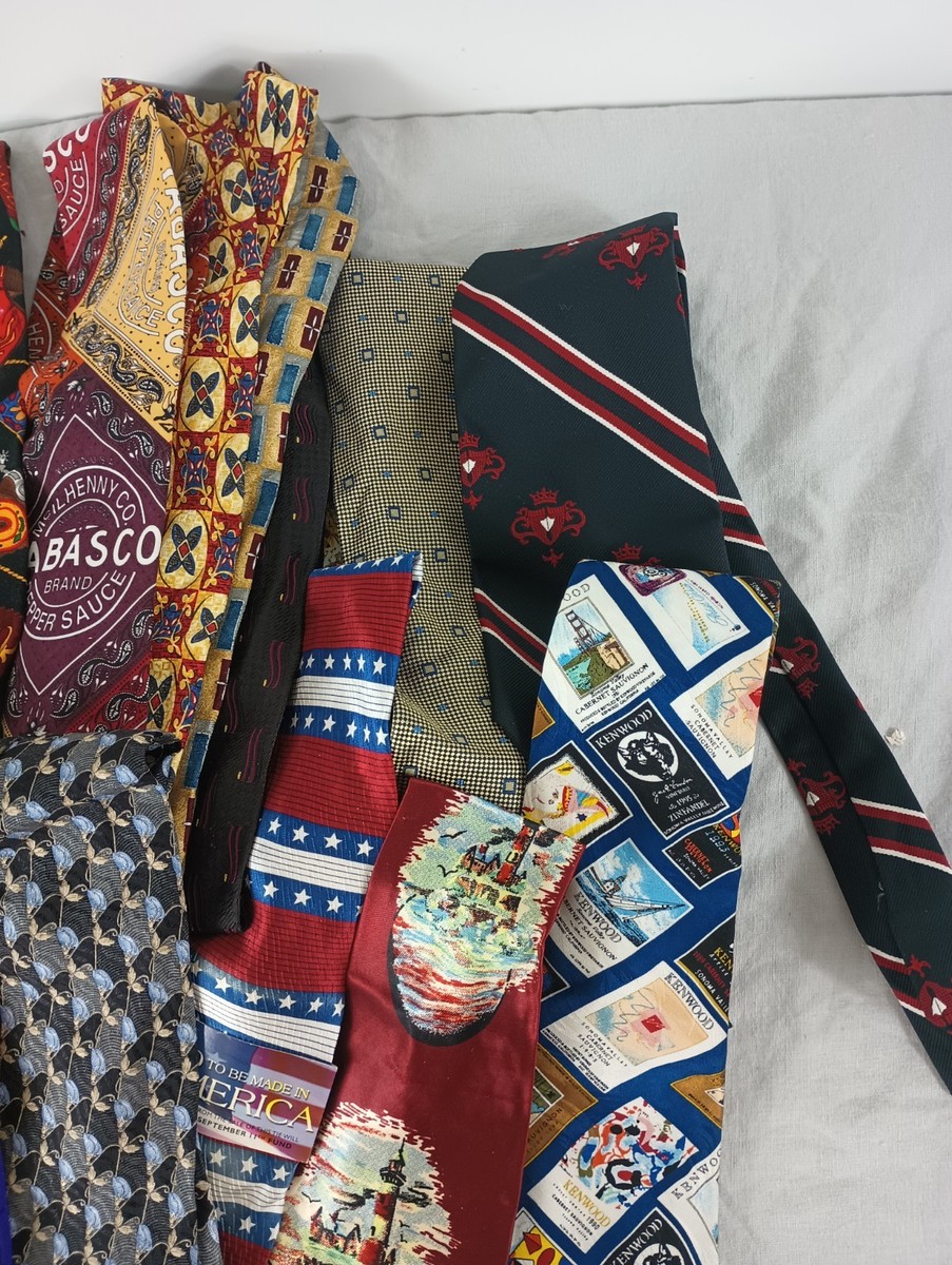 23+ Lot of Men’s Neckties Mixed Brands /Material Fun Prints Mostly Older View 3